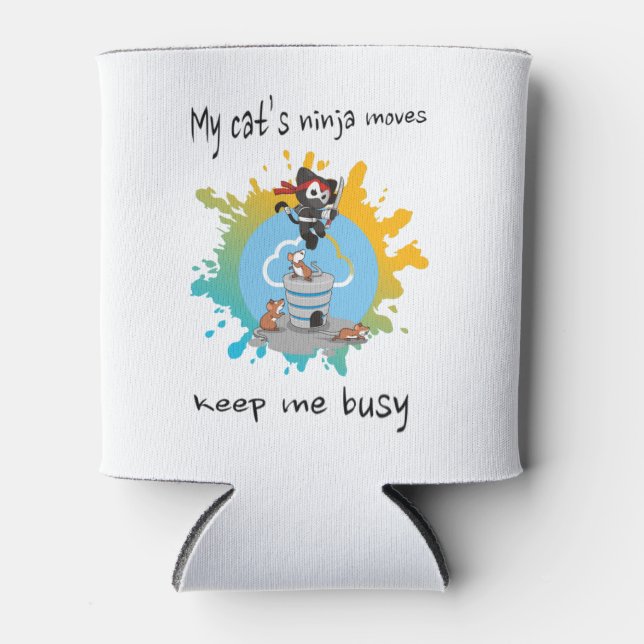 Die Ninja-Züge meiner Katze behielt mich beschäfti Dosenkühler (Vorderseite)