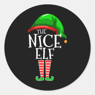 Die Nizza-Elf-Gruppe passt zu Weihnachten Runder Aufkleber
