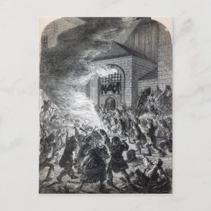 Die "No Popery"-Truppen, die das Gefängnis verbran Postkarte