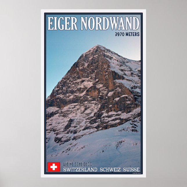 Die Nordfront des Eigers Poster (Vorne)