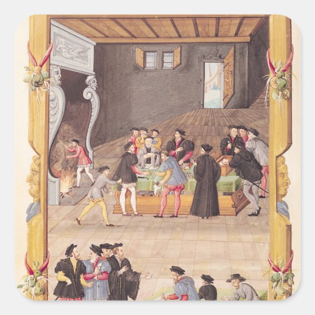 Die Notare und die Sekretäre des Königs Quadratischer Aufkleber (Vorderseite)