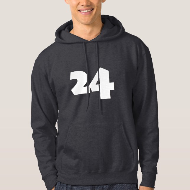 Die Nummer 24 Druckneuheit: Nur Nummer Hoodie (Vorderseite)