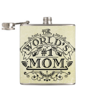 Die Nummer Eins-Mama der Welt Vintage Flourish Flachmann