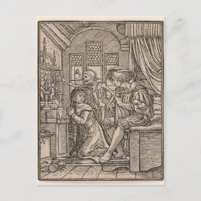 DIE NUN, AUS DEM TANZ DES TODES (HANS HOLBEIN) POSTKARTE (Vorderseite)