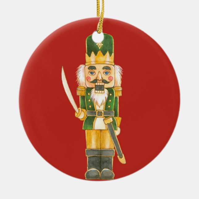 Die Nussknacker-Verzierung Keramik Ornament (Vorne)
