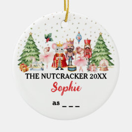 Die Nutcracker & Ballerina mit Individuelle Name u Keramik Ornament