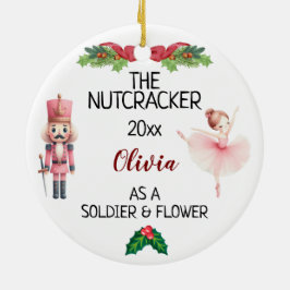 Die Nutcracker & Ballerina mit Individuelle Name u Keramik Ornament