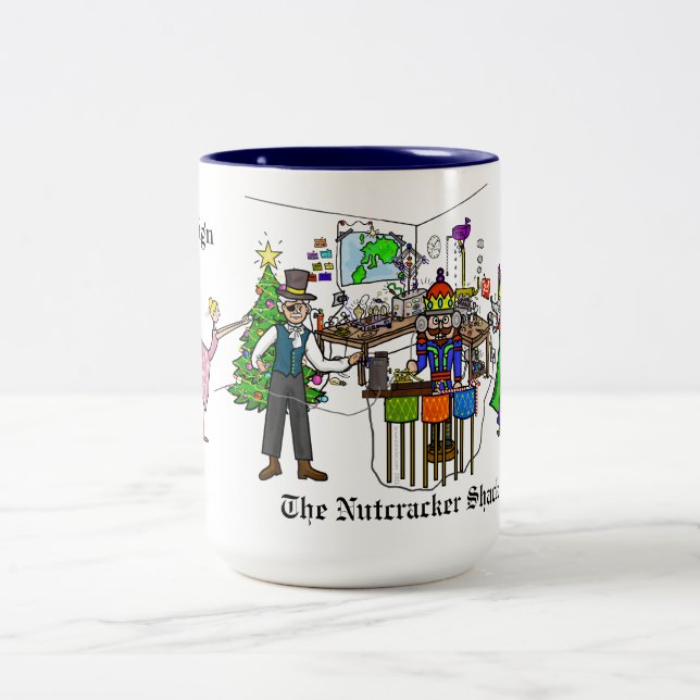 Die Nutcracker Shack Ham Radio-Tasse Zweifarbige Tasse (Mittel)