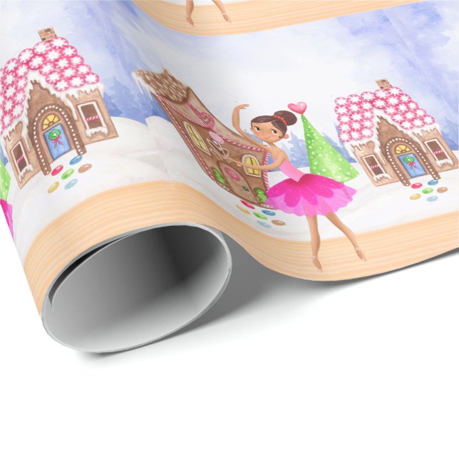 Die Nutcracker Sugar Plum Fairy Ballett Weihnachte Geschenkpapier (Rolleneckpunkt)