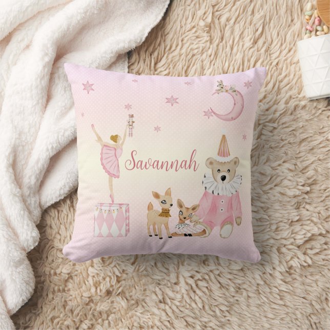 Die Nutcracker Suite Personalisiertes rosa Kinderz Kissen (Decke)