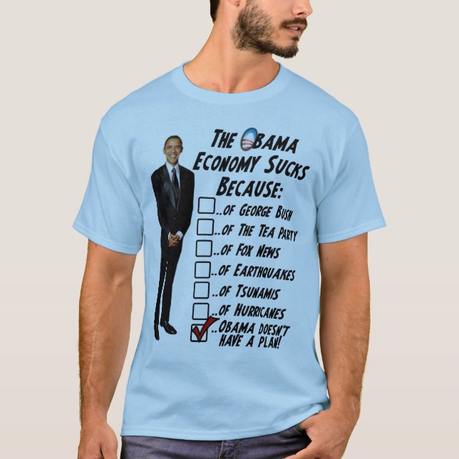 Die obama-Wirtschaft ist zum Kotzen T-Shirt (Vorderseite)