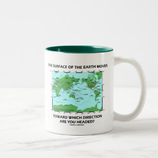 Die Oberfläche der Erde bewegt sich welche Richtun Zweifarbige Tasse