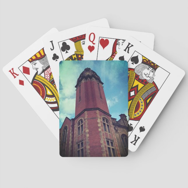 Die Oberseite des Gebäude Spielkarten (Rückseite)