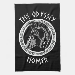 Die Odyssee Homer Griechischer Helm Antike Mytholo Geschirrtuch