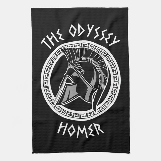 Die Odyssee Homer Griechischer Helm Antike Mytholo Geschirrtuch (Vertikal)