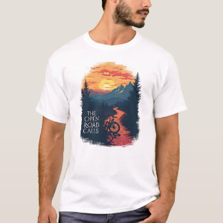 Die offenen Straßen - Fahrradabenteuer Kunst T-Shirt