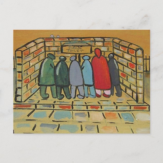 DIE ÖFFENTLICHE TOILETTE POSTKARTE (Vorderseite)