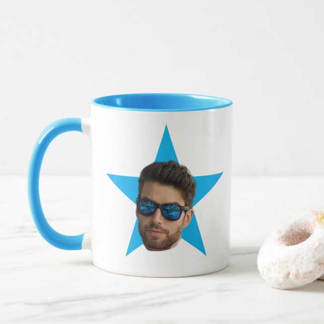 Die Office TV Show gibt Office Blue Star Face Tass Tasse (Mit Donut)