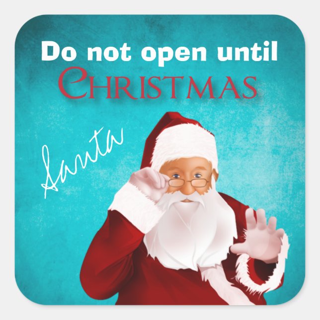 Die Offiziellen Verpackungskleber des Weihnachtsma Quadratischer Aufkleber (Vorderseite)