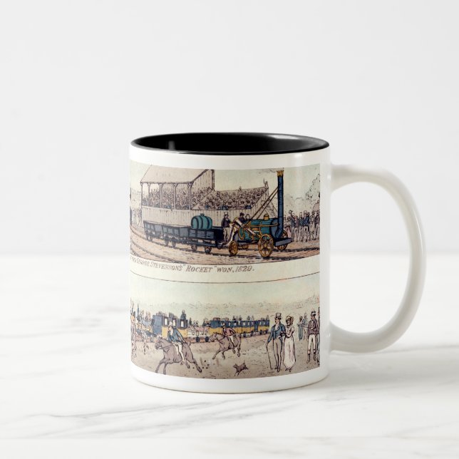Die Öffnung von Stockton und von Darlington Zweifarbige Tasse (Rechts)