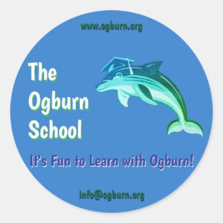 Die Ogburn-Schul-Delfin-Maskottchen-Aufkleber  Runder Aufkleber