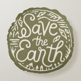 Die ökologische Ästhetik der Erde retten Rundes Kissen
