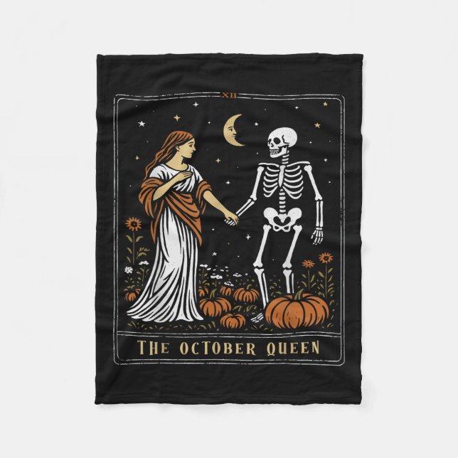 Die Oktober Queen Tarot Card Halloween Soky Saison Fleecedecke (Vorderseite)
