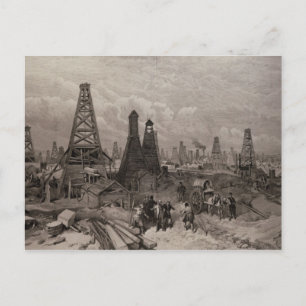 Die Ölbohrlöcher in Baku am Kaspischen Meer Postkarte