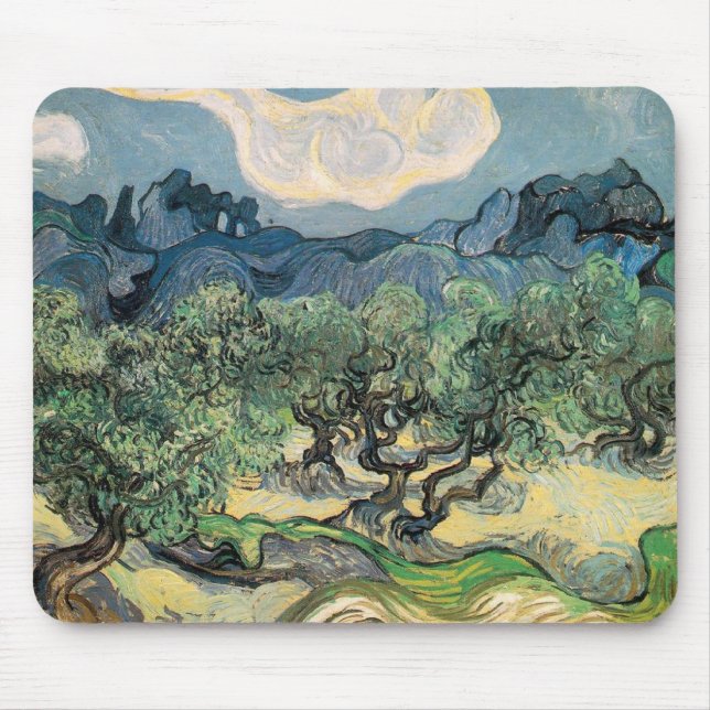 die Olivenbäume, 1889, Vincent van Gogh Mousepad (Vorne)