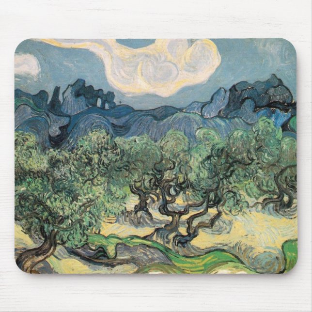 Die Olivenbäume Mousepad (Vorne)