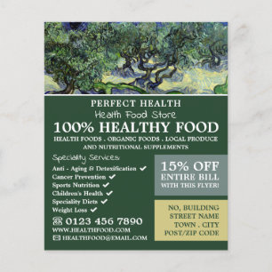 Die Olivenbäume, Van Gogh, Health Food Store Flyer