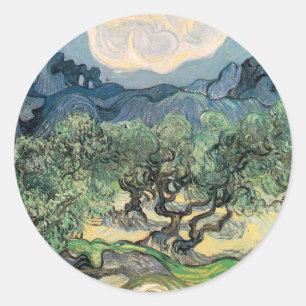 Die Olivenbäume, Vincent van Gogh Runder Aufkleber