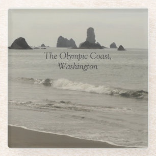Die Olympische Küste, Washington, das Seascape-Fo Glasuntersetzer