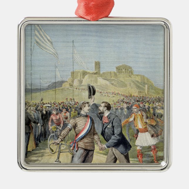 Die Olympischen Spiele in Athen Silbernes Ornament (Vorne)