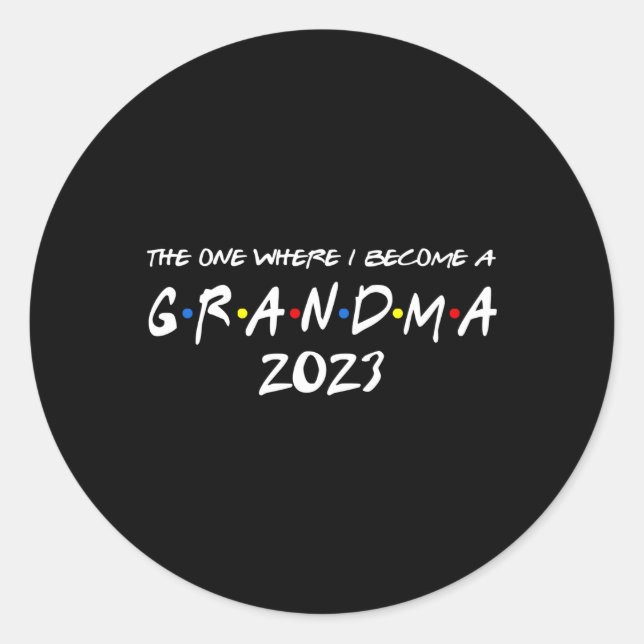 Die Oma 2023, die ich werde, wurde Runder Aufkleber (Vorderseite)