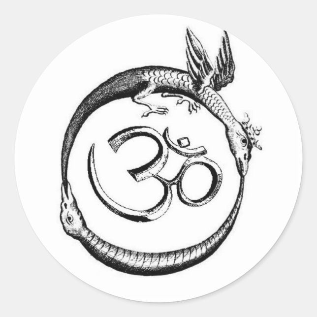 die omroboros runder aufkleber (Vorderseite)