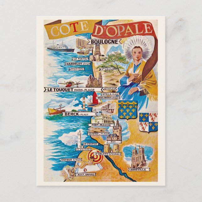 Die Opalküste Frankreichs Postkarte (Vorderseite)