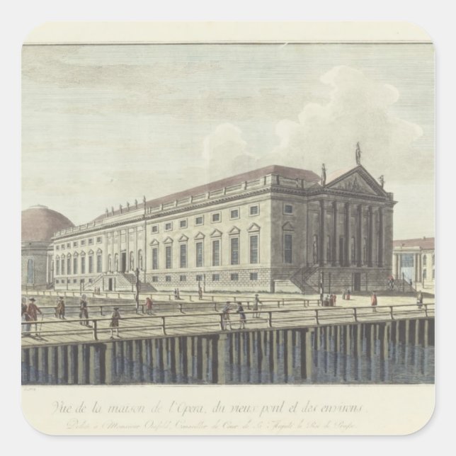 Die Oper, Berlin Quadratischer Aufkleber (Vorderseite)