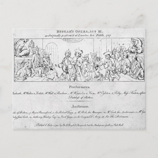 Die Oper der Beggar Postkarte (Vorderseite)