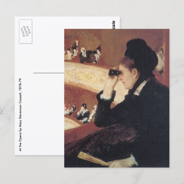 Die Oper von Mary Cassatt, Vintager Impressionismu Postkarte (Vorne/Hinten)