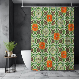Die Orangefarbene Tree Fine Art Malerei Duschvorhang