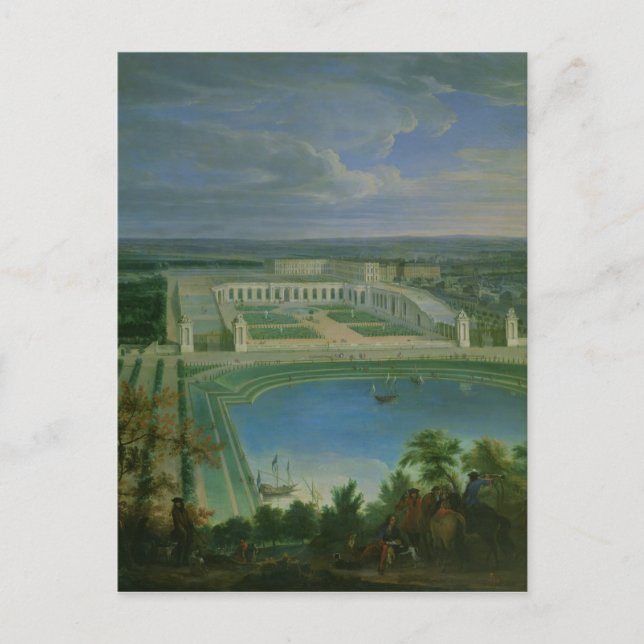 Die Orangerie und das Schloss in Versailles, 1696 Postkarte (Vorderseite)