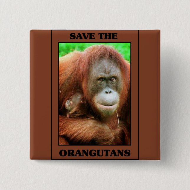 Die Orangutanen gerettet Button (Vorderseite)