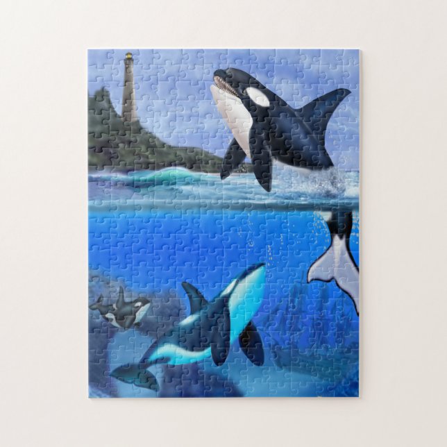 Die Orca-Familie Puzzle (Vertikal)
