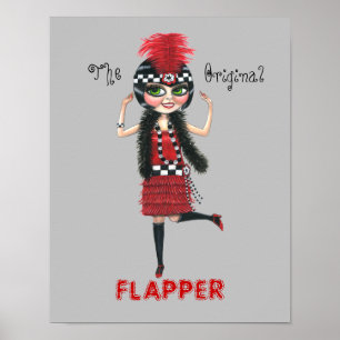 Die Original Flapper Girl Roaring '20er Niedliche  Poster