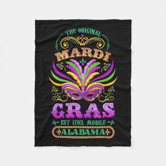 Die Original Mardi Gras Mobile Alabyma 1703 Fleecedecke (Vorderseite)