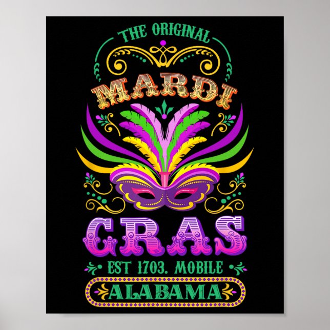 Die Original Mardi Gras Mobile Alabyma 1703 Poster (Vorne)