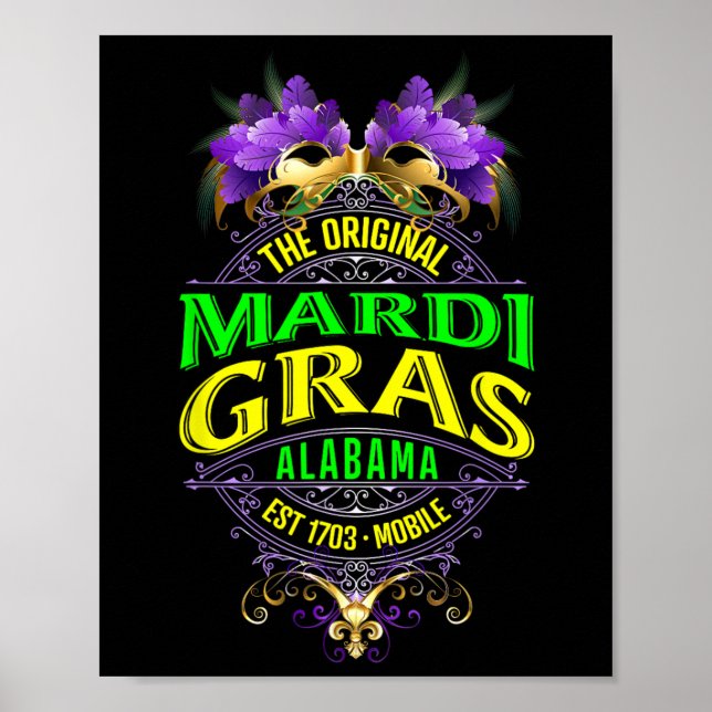 Die Original Mobile Alabyma Mardi Gras Poster (Vorne)
