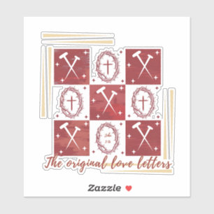 Die Originalbriefe für die Liebe begannen am Kreuz Aufkleber