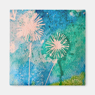 Die originale Kunst des Dandelion Aquarells Magnet